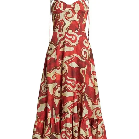 Maria CherAlavarado Vivian Cotton Abstract Maxi Dress